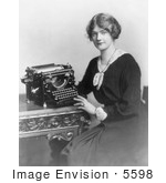 #5598 Woman With Underwood Typewriter