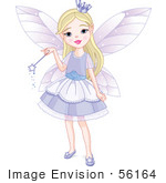 #56164 Royalty-Free (Rf) Clip Art Of A Pretty Blond Fairy Princess Girl In A Purple Dress