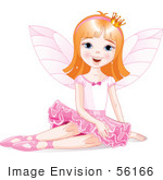 #56166 Royalty-Free (Rf) Clip Art Of A Dirty Blond Ballerina Fairy Princess Sitting