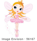#56167 Royalty-Free (Rf) Clip Art Of A Cute Blond Fairy Princess In A Tutu Holding Her Magic Wand