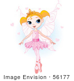 #56177 Royalty-Free (Rf) Clip Art Of A Pretty Blond Ballet Princess In A Pink Tutu And Slippers