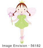 #56182 Royalty-Free (Rf) Clip Art Of A Brunette Ballet Fairy Princess Standing On Her Tippy Toes