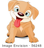 #56248 Royalty-Free (Rf) Clip Art Of A Cute Beige Puppy Dog Hanging Her Tongue Out