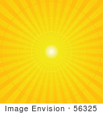 #56325 Royalty-Free (Rf) Clip Art Illustration Of A Yellow Radial Burst Background Of Light Rays