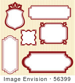 #56399 Royalty-Free (Rf) Clip Art Illustration Of A Digital Collage Of Red Frames On Stripes