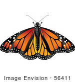 #56411 Royalty-Free (Rf) Clip Art Illustration Of A Spanned Orange Monarch Butterfly