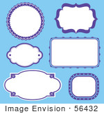 #56432 Royalty-Free (Rf) Clip Art Illustration Of A Digital Collage Of Purple Frames On Blue
