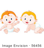 #56456 Royalty-Free (Rf) Clip Art Illustration Of A Digital Collage Of Blond And Strawberry Blond Babies In Diapers