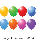 #56504 Royalty-Free (Rf) Clip Art Illustration Of A Digital Collage Of Colorful Balloons Floating