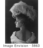 #5863 Woman Wearing Feathered Hat