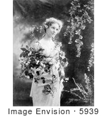 #5939 Woman Holding Flowers