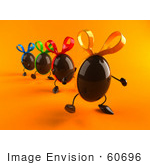 #60696 Royalty-Free (Rf) Illustration Of 3d Chocolate Easter Egg Characters Marching Forward - Version 1