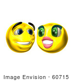 #60715 Royalty-Free (Rf) Illustration Of Two 3d Smiley Faces Smiling