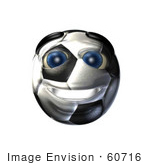 #60716 Royalty-Free (Rf) Illustration Of A 3d Soccer Ball Smiley Face