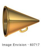 #60717 Royalty-Free (Rf) Illustration Of A 3d Gold Megaphone - Version 2
