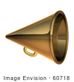 #60718 Royalty-Free (Rf) Illustration Of A 3d Gold Megaphone - Version 1