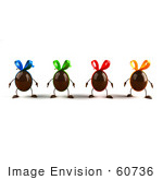 #60736 Royalty-Free (Rf) Illustration Of 3d Chocolate Easter Egg Characters Facing Front - Version 1