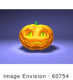 #60754 Royalty-Free (Rf) Illustration Of A Smiling 3d Halloween Pumpkin - Version 1
