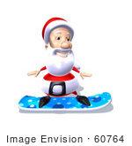 #60764 Royalty-Free (Rf) Illustration Of A 3d Santa Claus Snowboarding - Version 6