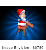 #60780 Royalty-Free (Rf) Illustration Of A 3d Santa Riding A Reindeer - Version 4