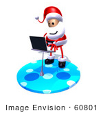 #60801 Royalty-Free (Rf) Illustration Of A 3d Santa Claus Using A Laptop - Version 6