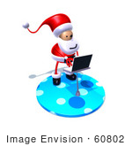 #60802 Royalty-Free (Rf) Illustration Of A 3d Santa Claus Using A Laptop - Version 7