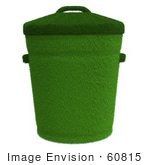 #60815 Royalty-Free (Rf) Illustration Of A 3d Green Trash Can