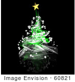 #60821 Royalty-Free (Rf) Illustration Of A Green Spiral Christmas Tree - Version 1