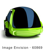 #60869 Royalty-Free (Rf) Illustration Of A 3d Futuristic Green Concept Car With Tinted Windows - Version 5