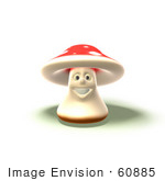 #60885 Royalty-Free (Rf) Illustration Of A 3d Fly Agaric Mushroom Character Smiling And Facing Front - Version 4