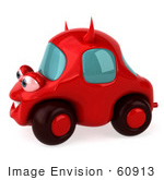 #60913 Royalty-Free (Rf) Illustration Of A 3d Red Devil Car Character - Version 2