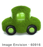 #60916 Royalty-Free (Rf) Illustration Of A 3d Green Grass Car - Version 2