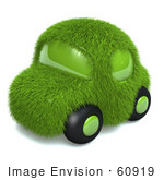 #60919 Royalty-Free (Rf) Illustration Of A 3d Green Grass Car - Version 3