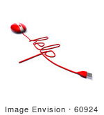 #60924 Royalty-Free (Rf) Illustration Of A 3d Red Computer Mouse With Cable Spelling Help - Version 3