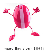 #60941 Royalty-Free (Rf) Illustration Of A 3d Pink Computer Mouse Character Jumping