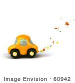 #60942 Royalty-Free (Rf) Illustration Of A 3d Yellow Flower Power Car Character - Version 2