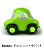 #60948 Royalty-Free (Rf) Illustration Of A 3d Green Car In Side View