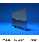 #60999 Royalty-Free (Rf) Illustration Of A Slim Flat 3d Plasma Television Screen On A Mount - Version 4