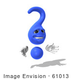 #61013 Royalty-Free (Rf) Illustration Of A 3d Blue Question Mark Character - Pose 5