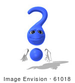 #61018 Royalty-Free (Rf) Illustration Of A 3d Blue Question Mark Character - Pose 9
