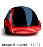#61027 Royalty-Free (Rf) Illustration Of A 3d Futuristic Aerodynamic Red Car With Tinted Windows - Version 4