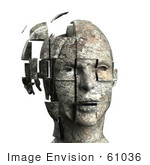 #61036 Royalty-Free (Rf) Illustration Of A 3d Woman&Rsquo;S Head With Floating Particles - Version 5