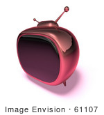 #61107 Royalty-Free (Rf) Illustration Of A 3d Pink Square Retro Television - Version 8