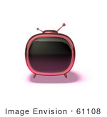 #61108 Royalty-Free (Rf) Illustration Of A 3d Pink Square Retro Television - Version 5