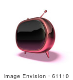 #61110 Royalty-Free (Rf) Illustration Of A 3d Pink Square Retro Television - Version 6