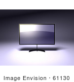 #61130 Royalty-Free (Rf) Illustration Of A 3d Slim Led Tv On A Raised Mount - Version 1