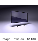 #61133 Royalty-Free (Rf) Illustration Of A 3d Slim Led Tv On A Raised Mount - Version 5