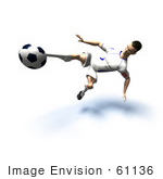 #61136 Royalty-Free (Rf) Illustration Of A 3d Soccer Player Kicking A Soccer Ball - Version 29