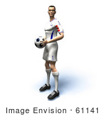 #61141 Royalty-Free (Rf) Illustration Of A 3d Soccer Player Holding A Soccer Ball - Version 4