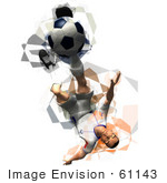 #61143 Royalty-Free (Rf) Illustration Of A 3d Soccer Player Kicking A Soccer Ball - Version 33